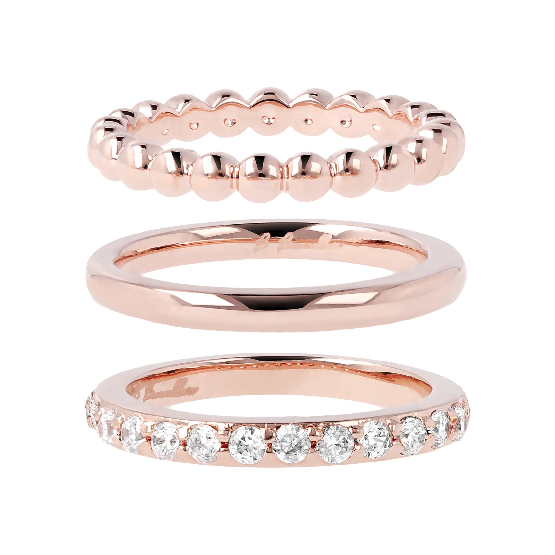 Set di Anelli Fedina con Palline e Cubic Zirconia