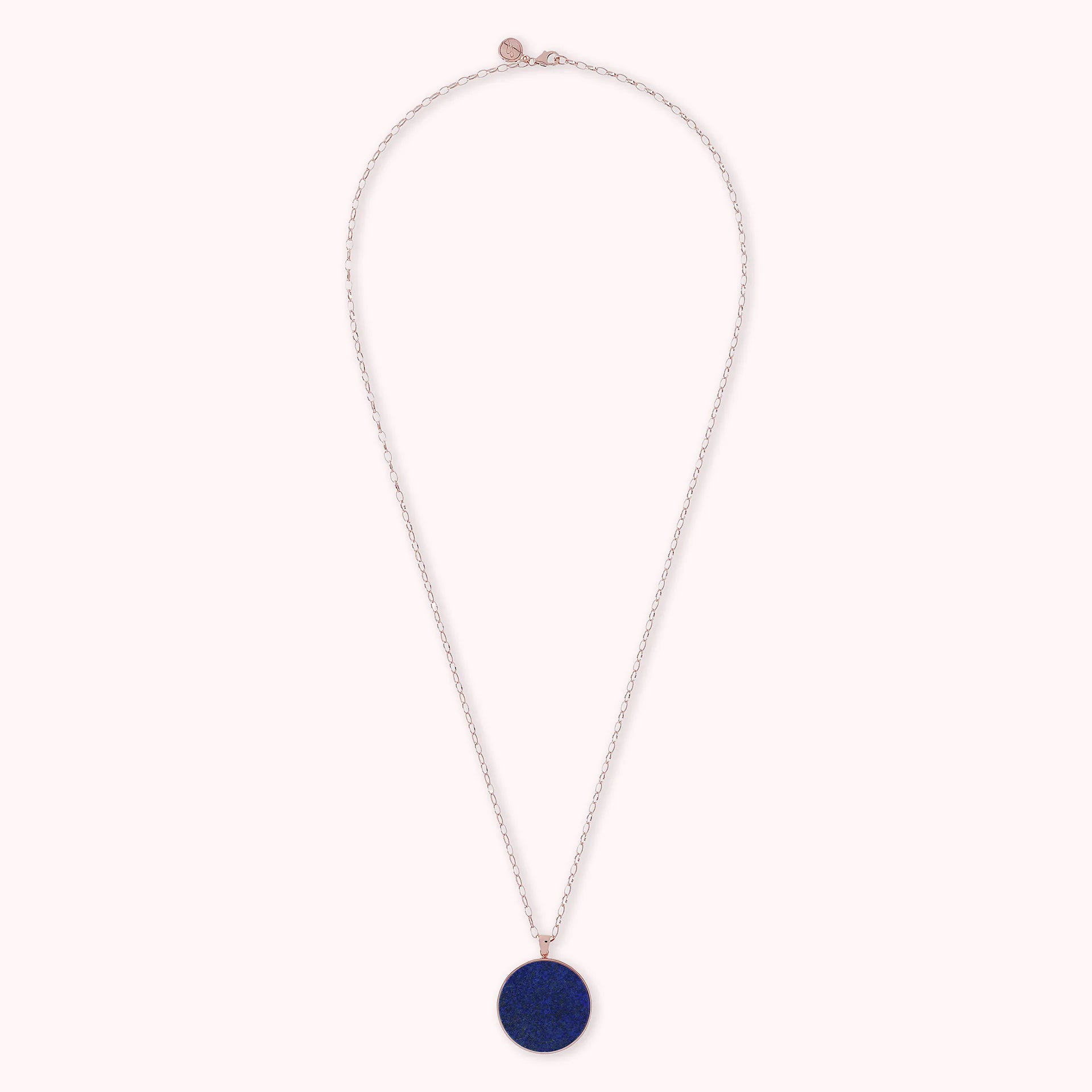 Collana Lunga con Pendente Disco Grande in Pietra Naturale