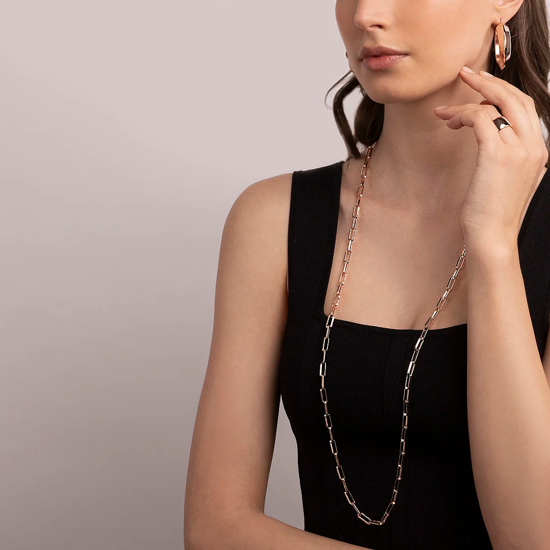Collana Lunga con Catena Forzatina Allungata Paperclip