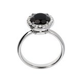Cocktail Ring with Black Spinel and Cubic Zirconia