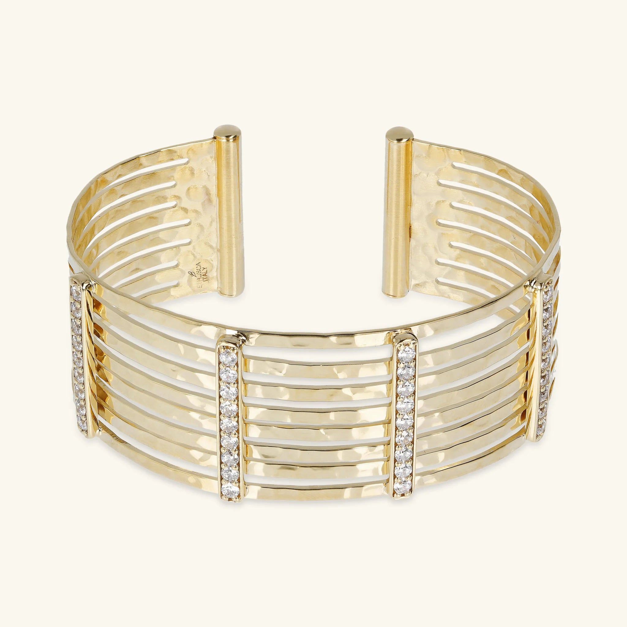 18KT Gold Plated And Cubic Zirconia Solid Bracelet