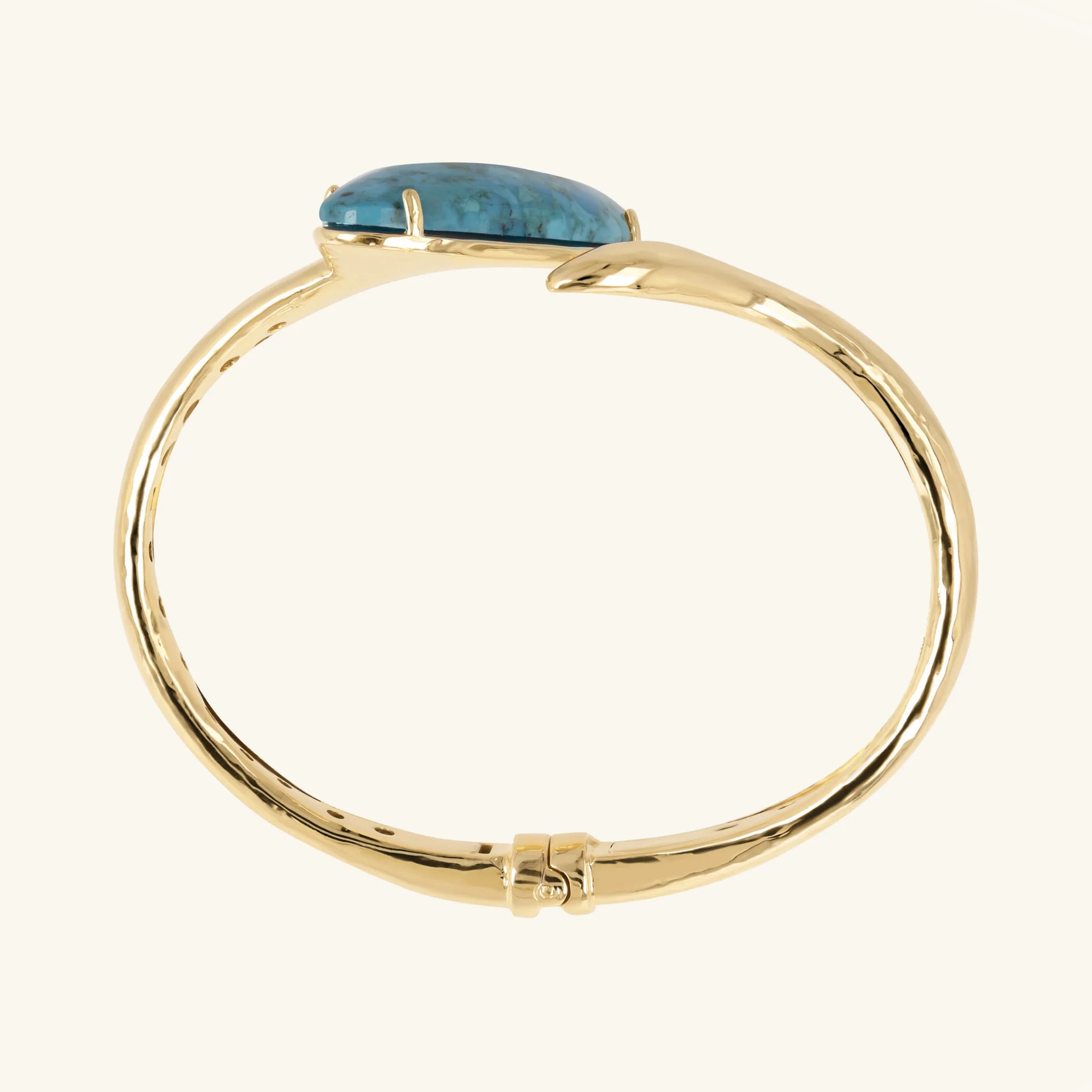 Bracciale Rigido Design Asimmetrico con Pietra Naturale Ovale