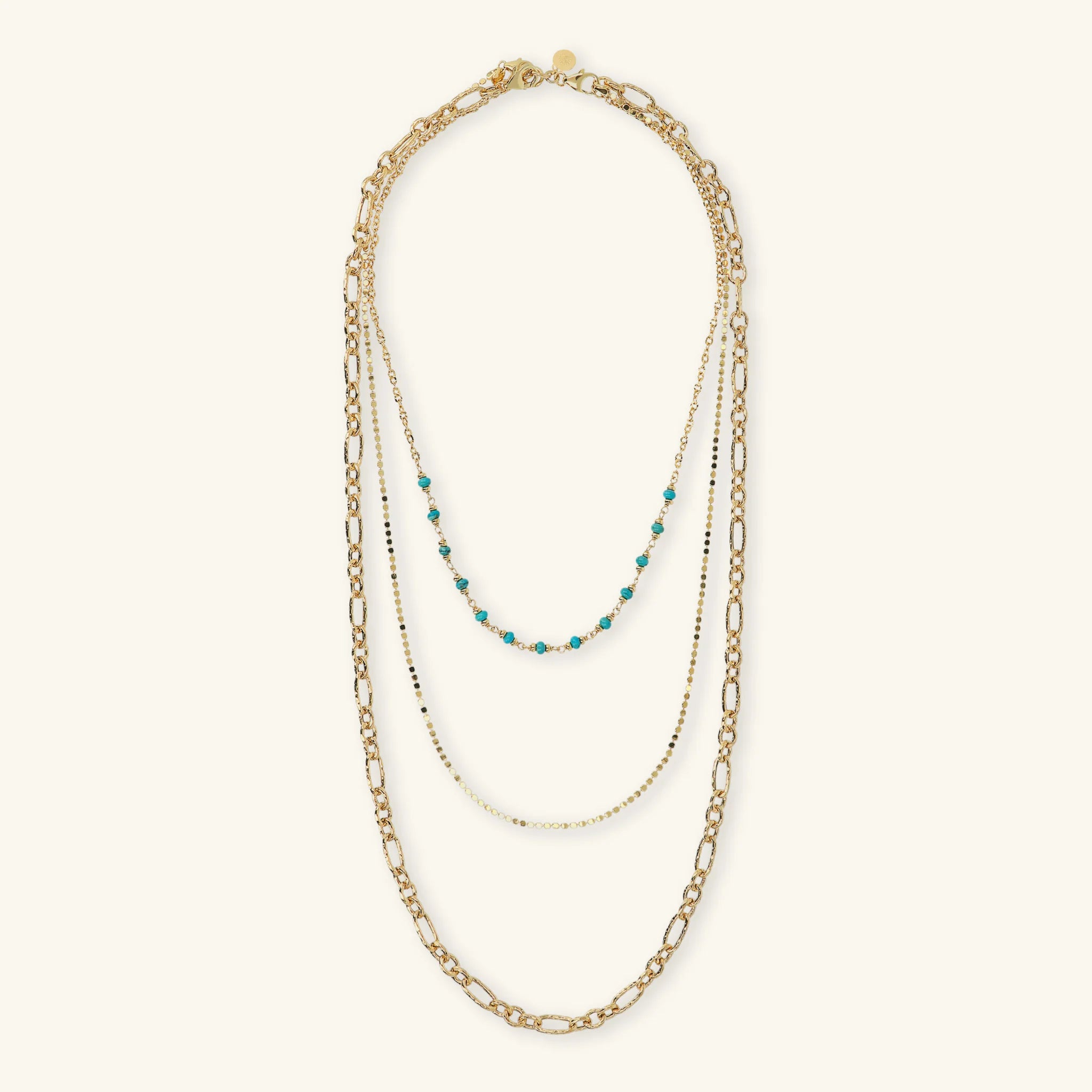 Collana Multifilo Diamantata con Pietra Naturale Turchese