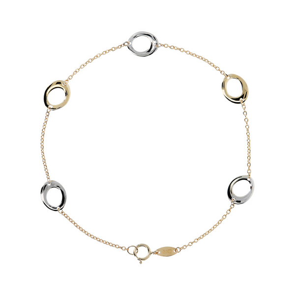 Forzatina Chain Bracelet with 9 Carat Gold Bicolor Rings