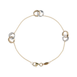 Forzatina Chain Bracelet and Double Intertwined Bicolor Rings in 9 Carat Gold