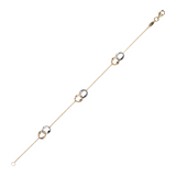 Forzatina Chain Bracelet and Double Intertwined Bicolor Rings in 9 Carat Gold