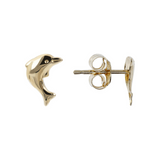 9 Carat Gold Dolphin Stud Earrings
