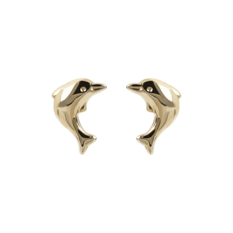 9 Carat Gold Dolphin Stud Earrings