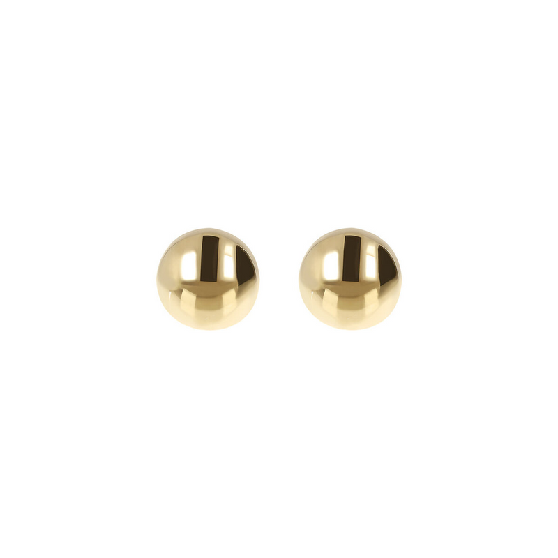 Small Polished Sphere Stud Earrings 9 Carat Gold