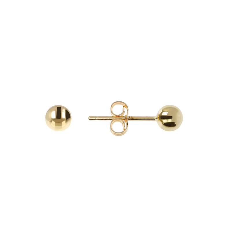 Small Polished Sphere Stud Earrings 9 Carat Gold