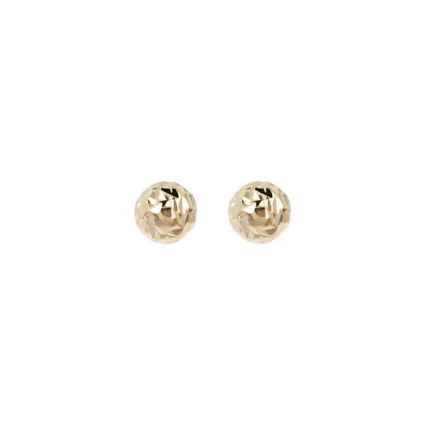 Small Hammered Sphere Stud Earrings 9 Carat Gold