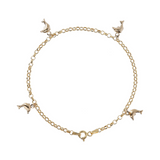 Rolo Chain Bracelet with 9 Carat Gold Dolphin Charms