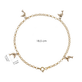 Bracelet chaîne Rolo avec breloques dauphin en or 9 carats