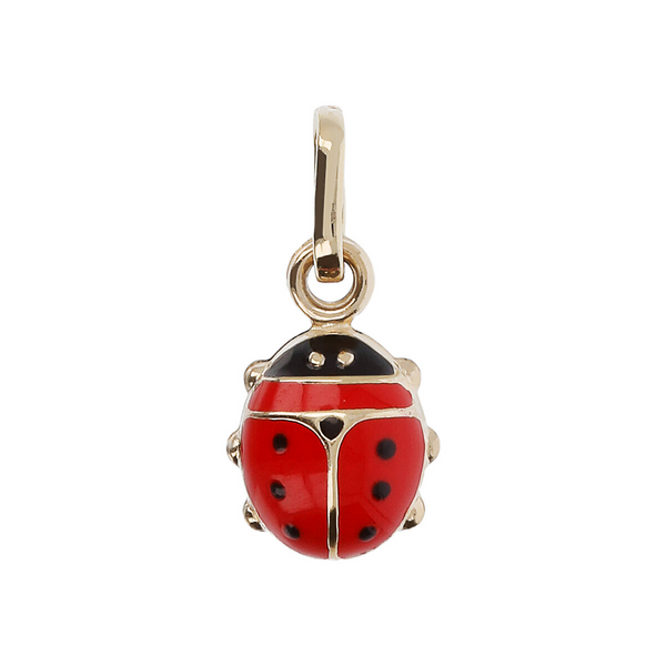 Ladybug Pendant in 9 Carat Gold and Red and Black Enamel