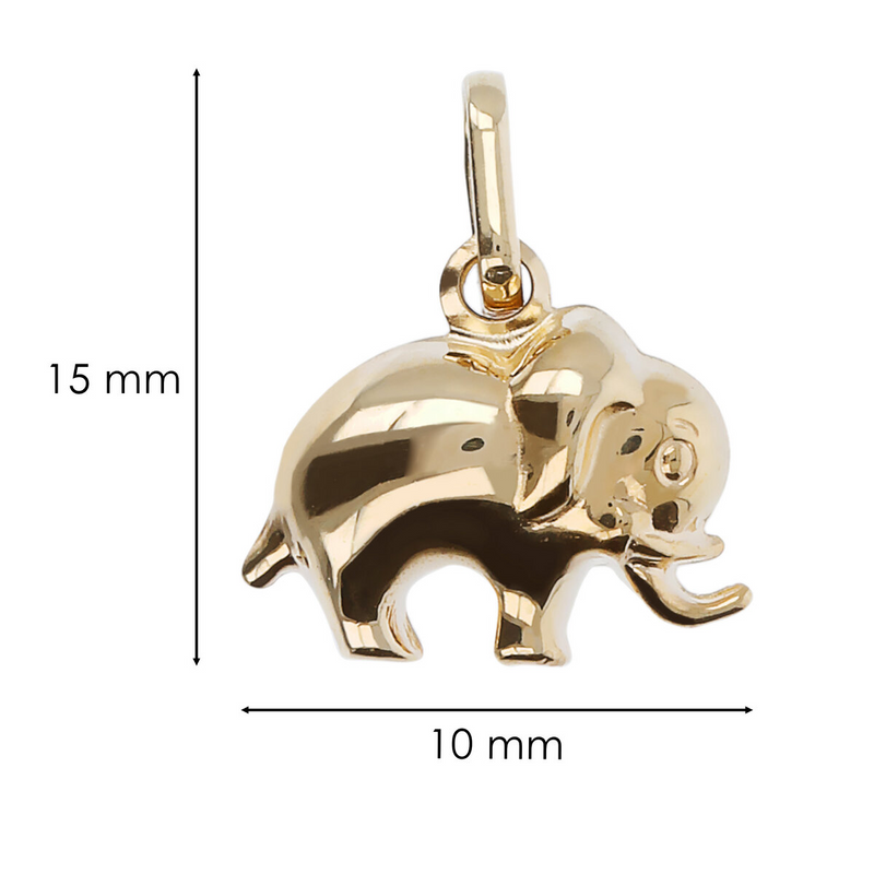 9 Carat Gold Elephant Pendant