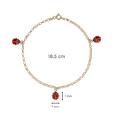 Rolo Chain Bracelet with Coccinelle Charms 375 Gold