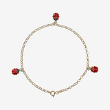 Bracelet chaîne Rolo avec breloques Coccinelle en or 375
