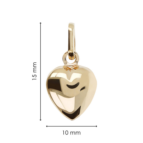 9 Carat Gold Domed Heart Pendant