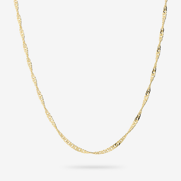 Choker Necklace with 9 Carat Gold Singapore Chain