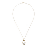 Bicolor Necklace with Forzatina Chain and 9 Carat Gold Double Circle Pendant