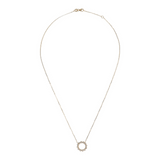 Necklace with Rolo Chain and Circle Pendant in 9 Carat Gold Cubic Zirconia