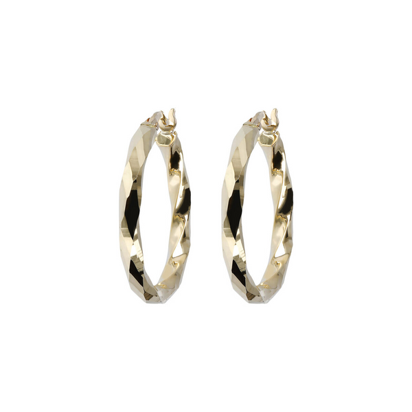 Boucles d'oreilles pendantes petit cercle diamant en or 9 carats