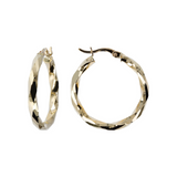 9 Carat Gold Medium Circle Pendant Earrings