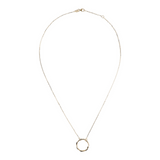 Necklace with Forzatina Chain and 9 Carat Gold Diamond Circle Pendant