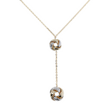 Tie Necklace with Forzatina Chain and Two-Tone 9 Carat Gold Knots