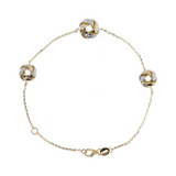 Forzatina Chain Bracelet with Bicolor 9 Carat Gold Knots