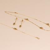 Long Forzatina Chain Necklace and Double Intertwined Circle in 9 Carat Gold