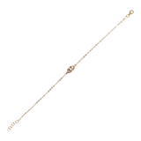 Forzatina Chain Bracelet with Small Intertwined Double Circle in 9 Carat Gold