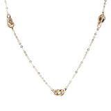 Forzatina Chain Necklace and Double Intertwined Circle Station 9 Carat Gold