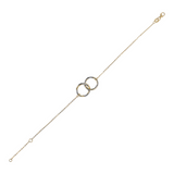Forzatina Chain Bracelet with Double Circle Two-tone Diamond 9 Carat Gold