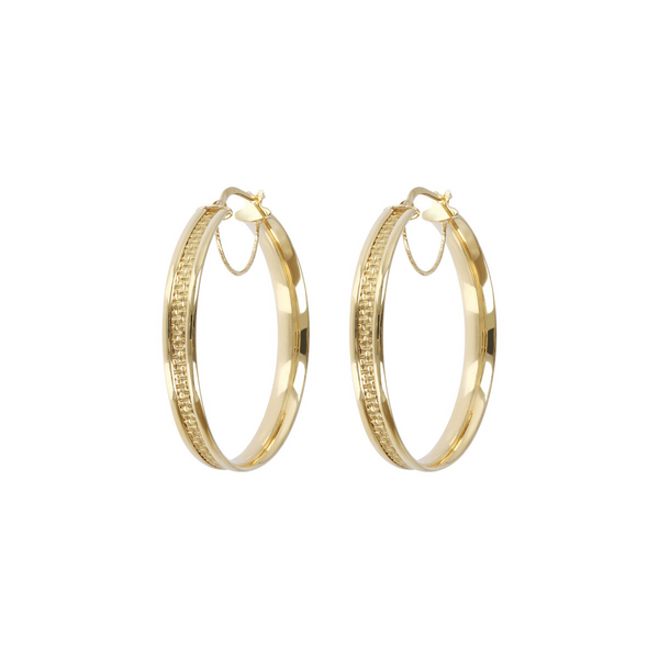 Large Hammered Circle Pendant Earrings in 9 Carat Gold