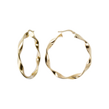 Ohrringe mit gedrehtem Kreisanhänger aus 9 Karat Gold