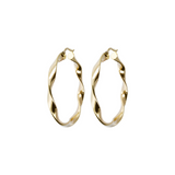 9 Carat Gold Twisted Circle Pendant Earrings