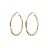 9 Carat Gold Diamond Surface Hoop Earrings