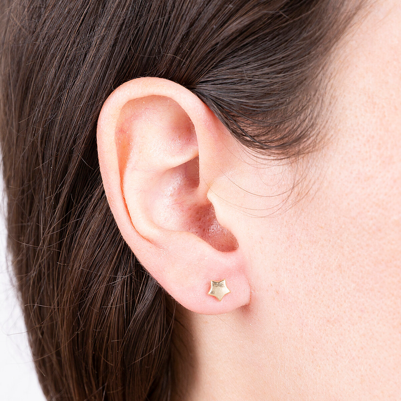 Stud Earrings with 9 Carat Gold Star