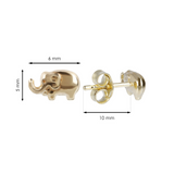 Stud Earrings with 9 Carat Gold Elephant