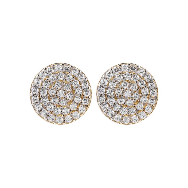 Pavé Stud Earrings with 9 Carat Gold Cubic Zirconia