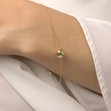 Rolo Chain Bracelet with 9 Carat Gold Hammered Sphere Pendant