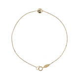Bracelet chaîne Rolo avec pendentif petite sphère polie en or 9 carats