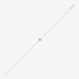 Rolo Chain Bracelet with Small Hammered Sphere Pendant in 9Ct Gold