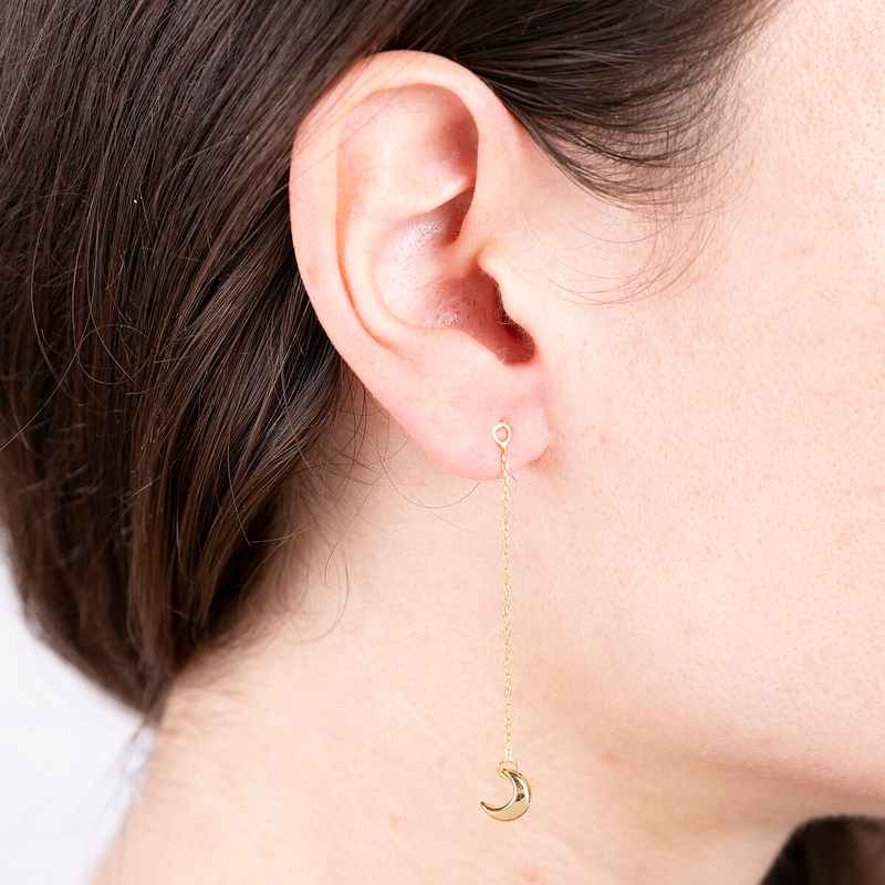 Ohrringe mit Mondanhänger aus 9 Karat Gold