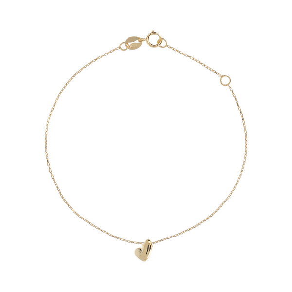 Forzatina Chain Bracelet with Asymmetric Heart in 9 Carat Gold