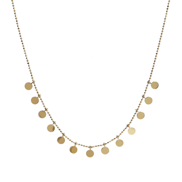 Ball Chain Necklace in 9 Carat Gold with Round Pendants