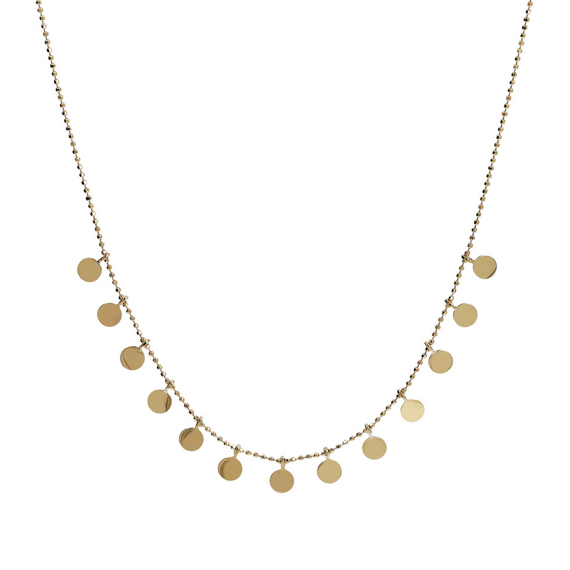 Ball Chain Necklace in 9 Carat Gold with Round Pendants