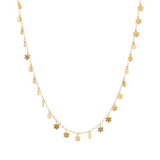 Necklace with 9 Carat Gold Flower Charms