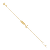 Baby Chain Bracelet Forzatina with Plate and Pendant for Girls in 9 Carat Gold